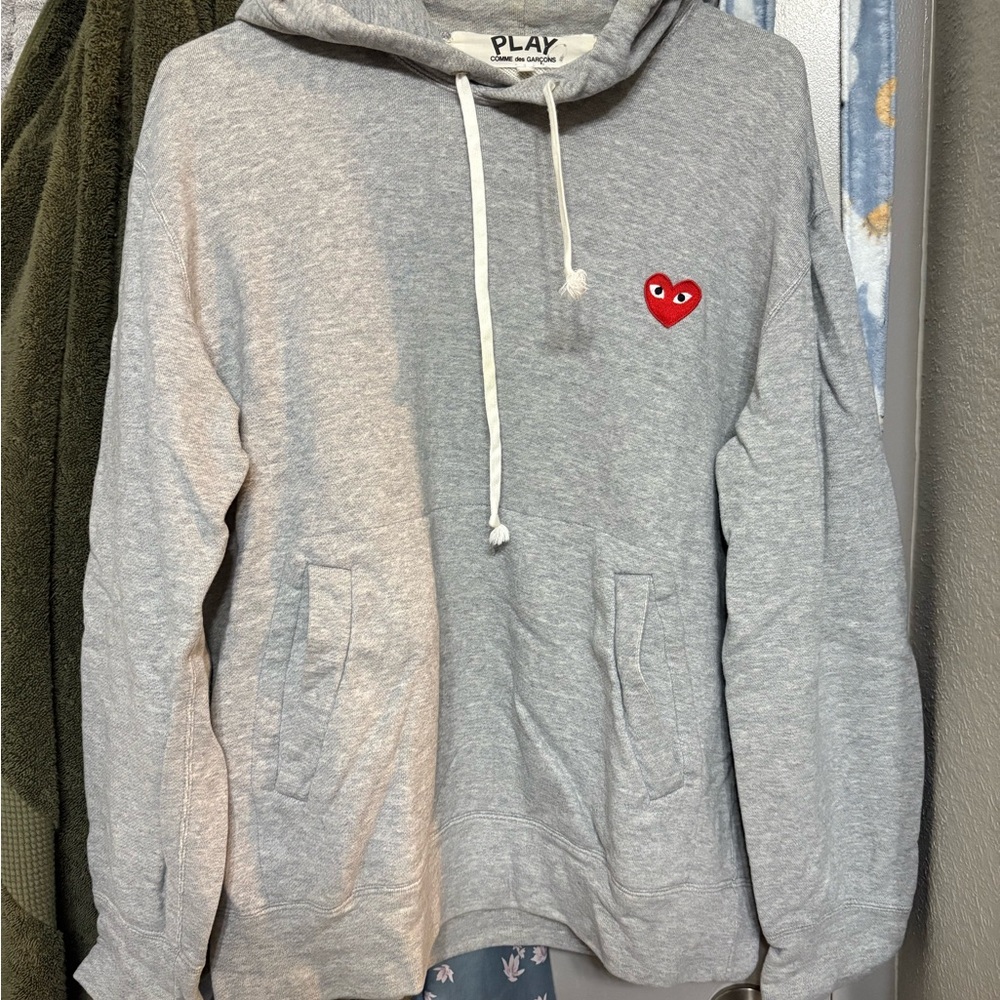 Comme des Garcons Gray Hoodie with Play Logo